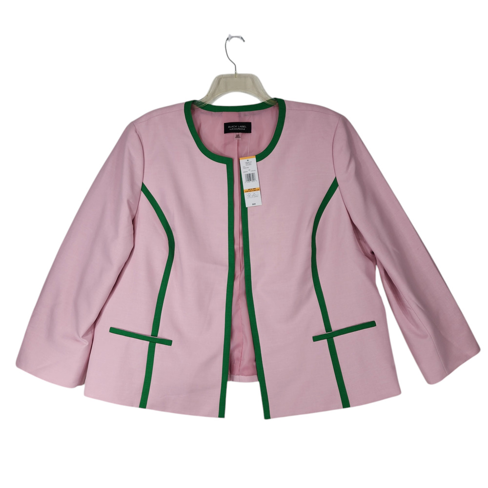 Evan‎ Picone Women Blazer 24W Pink Green 3/4 Sleeve Easter Pastel Spring NEW